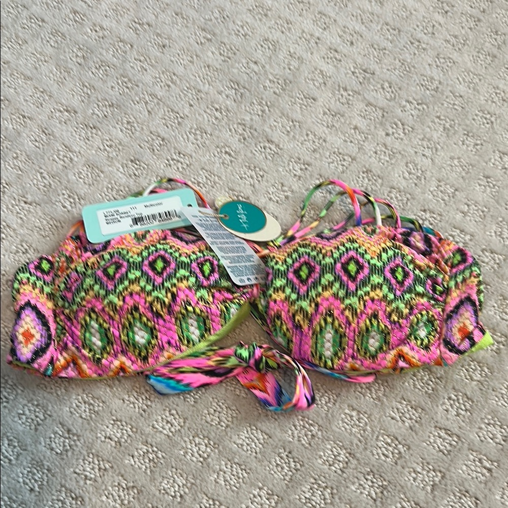 Luli Fama Miami Sorbet Strappy Bandeau Top